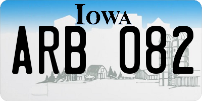 IA license plate ARB082