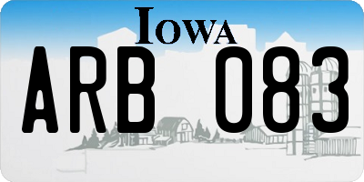 IA license plate ARB083