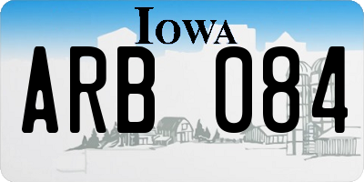IA license plate ARB084