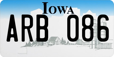 IA license plate ARB086