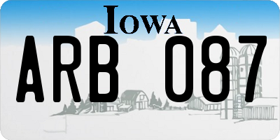 IA license plate ARB087