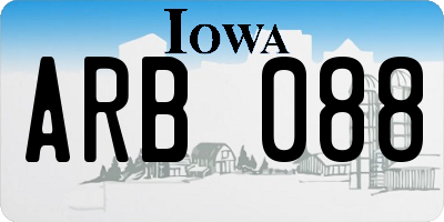IA license plate ARB088