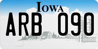 IA license plate ARB090
