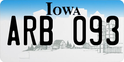 IA license plate ARB093