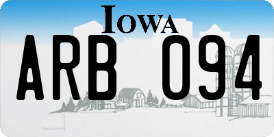 IA license plate ARB094