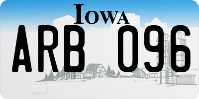 IA license plate ARB096