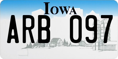 IA license plate ARB097