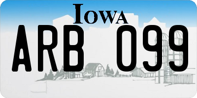 IA license plate ARB099