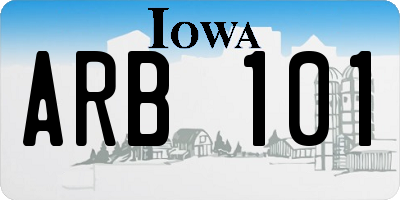 IA license plate ARB101