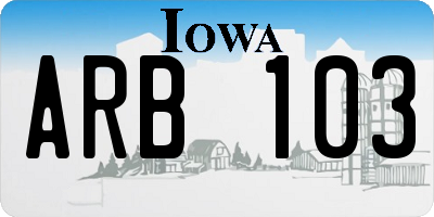 IA license plate ARB103