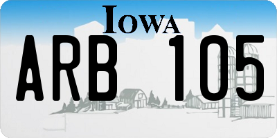 IA license plate ARB105