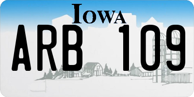 IA license plate ARB109