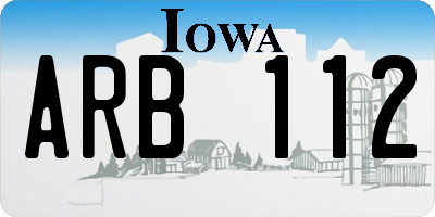 IA license plate ARB112