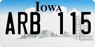 IA license plate ARB115