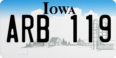 IA license plate ARB119