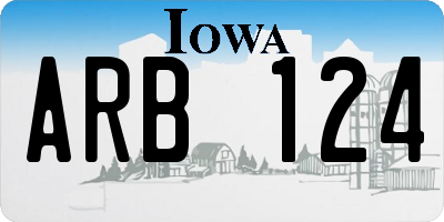 IA license plate ARB124