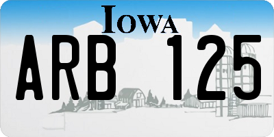 IA license plate ARB125