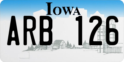 IA license plate ARB126