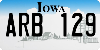 IA license plate ARB129