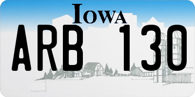 IA license plate ARB130