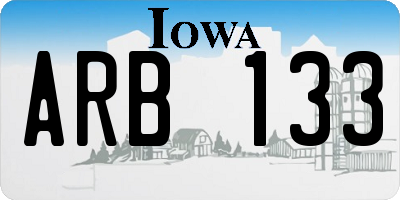 IA license plate ARB133