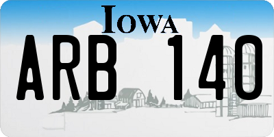 IA license plate ARB140