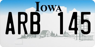 IA license plate ARB145