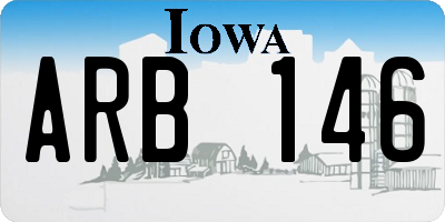IA license plate ARB146