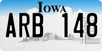 IA license plate ARB148