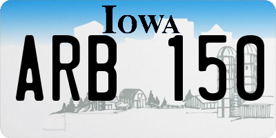 IA license plate ARB150