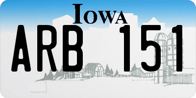IA license plate ARB151