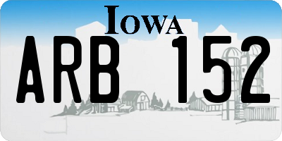 IA license plate ARB152