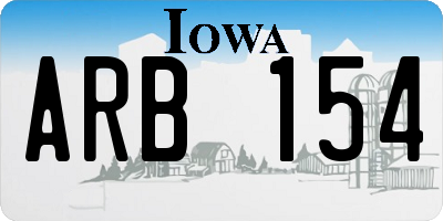 IA license plate ARB154