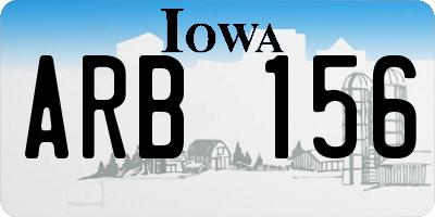 IA license plate ARB156