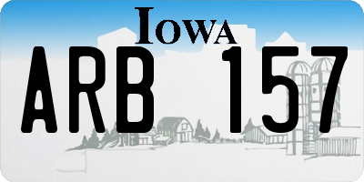 IA license plate ARB157