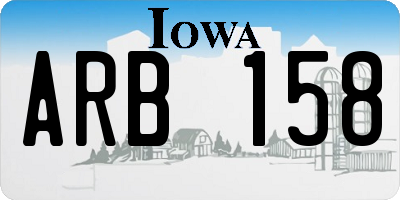 IA license plate ARB158