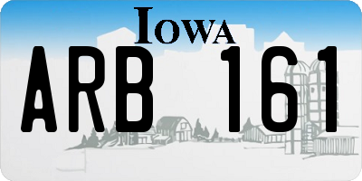 IA license plate ARB161