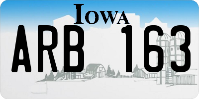 IA license plate ARB163