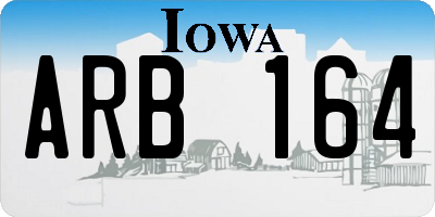 IA license plate ARB164