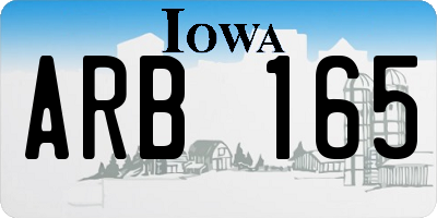IA license plate ARB165