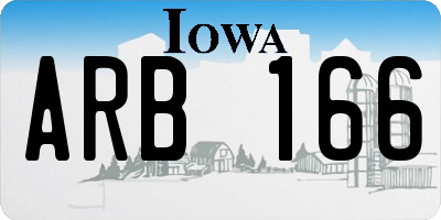 IA license plate ARB166