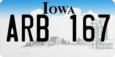 IA license plate ARB167