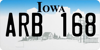 IA license plate ARB168