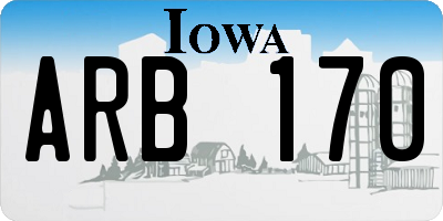 IA license plate ARB170