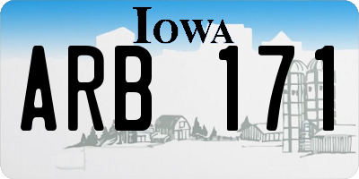 IA license plate ARB171