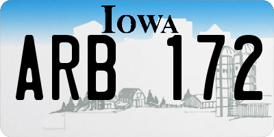 IA license plate ARB172