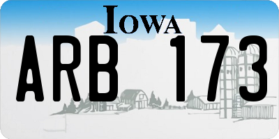 IA license plate ARB173