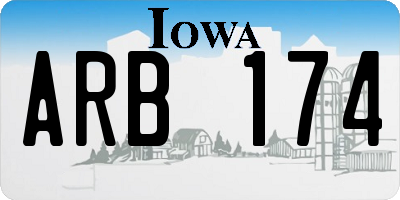 IA license plate ARB174
