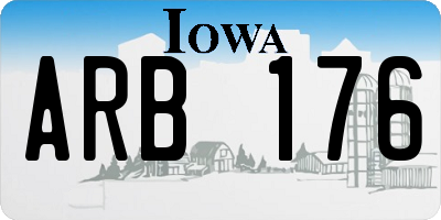 IA license plate ARB176