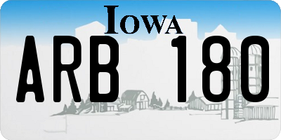 IA license plate ARB180